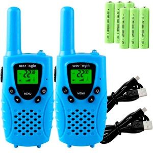 Kids Walkie Talkies Rechargeable, 4 Mile Range Flashlight Batteries Included
